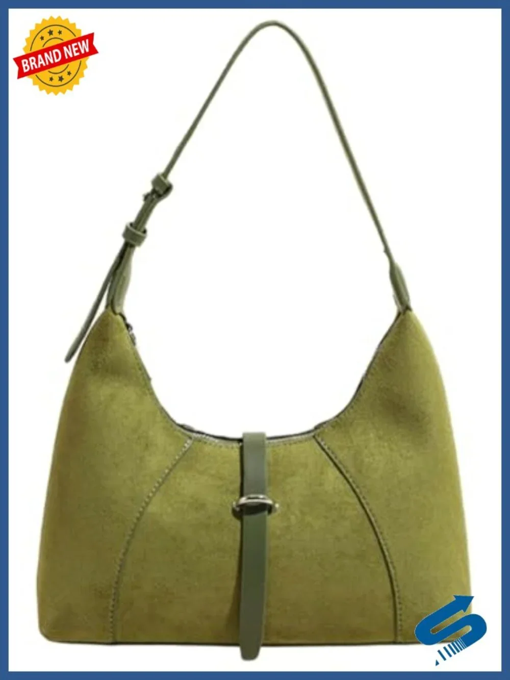 Suede Crescent Shoulder Bag Small Hobo Crossbody Purse